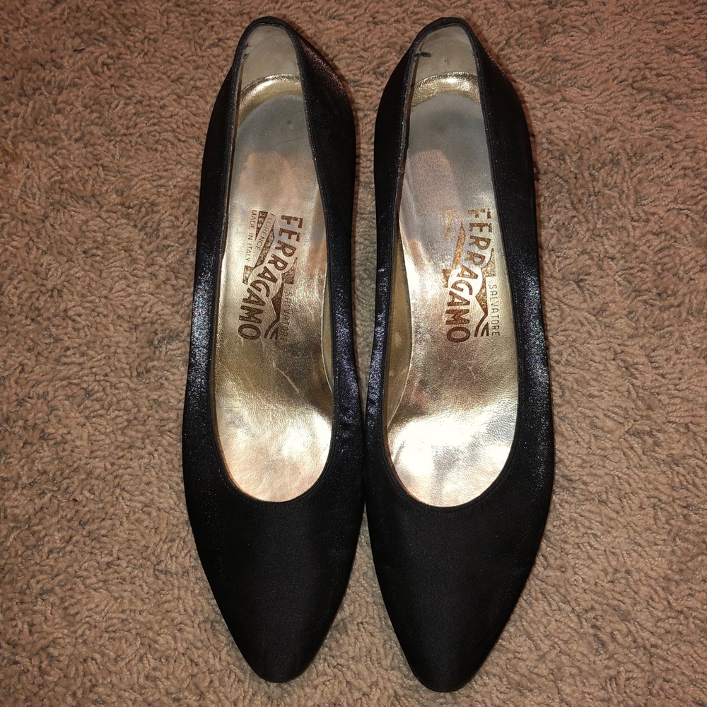Black Ferragamo heels